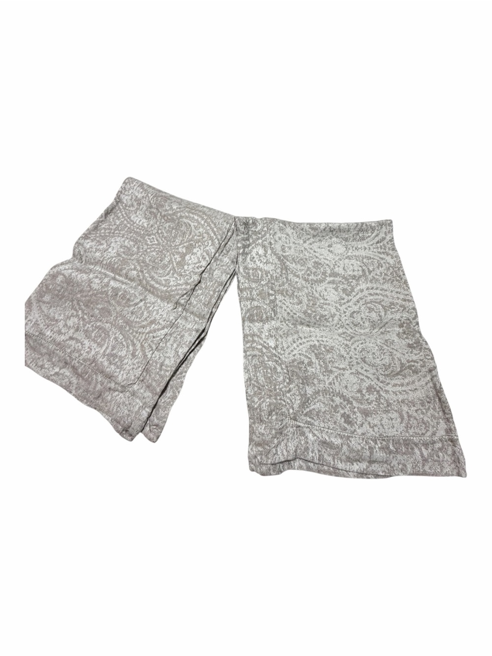 Ethan Allen Set of 2 Queen Linen Pillow Shams Gray Paisley